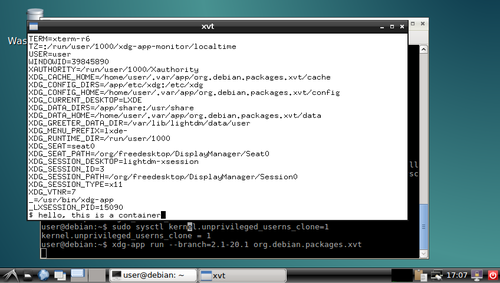 xvt in a container